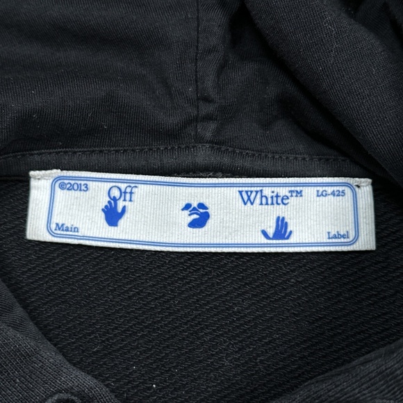 Off White Virgil Abloh SS 2020 Floral Black Heavyweight Terry Hoodie Mens XXS - Picture 9 of 14